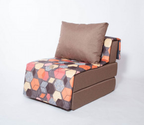 Кресло-кровать бескаркасное Харви (коричневый-геометрия браун) в Половинке - polovinka.germes-mebel.ru | фото