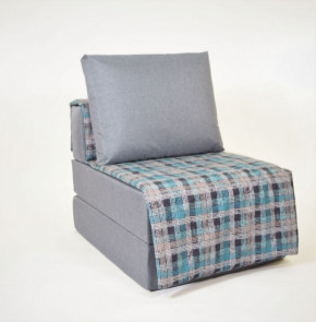 Кресло-кровать бескаркасное Харви (серый-квадро азур) в Половинке - polovinka.germes-mebel.ru | фото