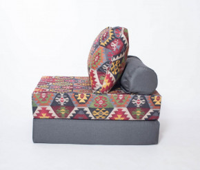 Кресло-кровать-пуф бескаркасное Прайм (мехико серый-графит) в Половинке - polovinka.germes-mebel.ru | фото