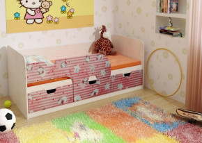 Кровать детская Минима Лего 1.6 (лиловый сад/дуб атланта) в Половинке - polovinka.germes-mebel.ru | фото